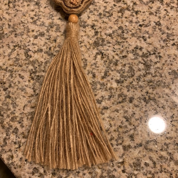 Burlap beaded cross with tassel-new-never used! - Picture 4 of 4